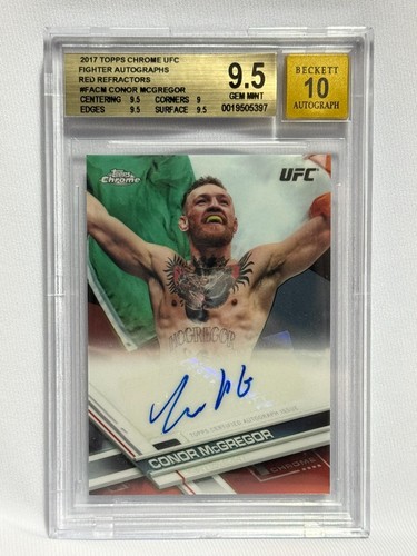 2017 Topps Chrome UFC Conor McGregor Auto Red Refractor 2/5 BGS Auto 10