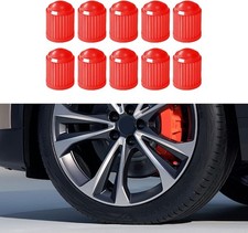 10PCS Tire Valve Stem Caps, Plastic Tire Air Caps with O Rubber Seal, Red