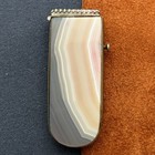 ANTIQUE BANDED AGATE MATCH SAFE VESTA CASE BEAUTIFUL STONE RARE PINK COLOR