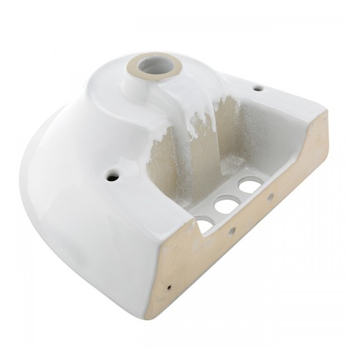 Renovators Supply Ondine 16" White Small Pedestal Bathroom Sink with Overflow - Picture 6 of 10