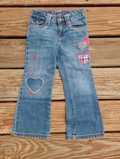 Vintage Gap Plaid hearts Babygap Kid Girl Jeans Size 4 Embroidered Denim Jean
