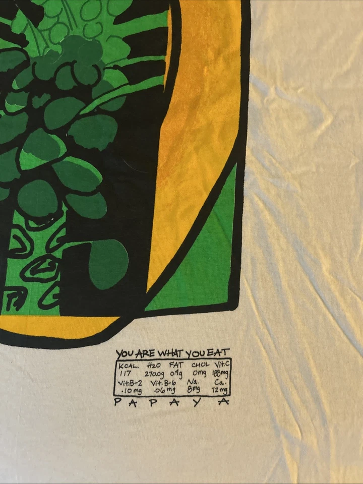 Camisa de papaya con gráficos por gravedad de colección XXL 2 XL fruta años 90 eres lo que comes Foto 2 de 4