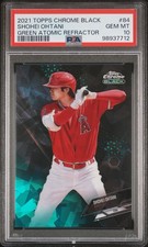 2021 Topps Chrome Black Shohei Ohtani Green Atomic Refractor /99 PSA 10 MVPx4
