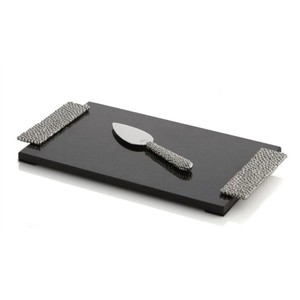 Michael Aram Silver Molten Black Marble Cheese Board And Knife BRAND NEW In Box!