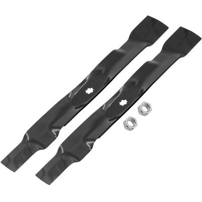 Caltric Mulching Mower Blade Set W/ Nut For John Deere E100 E110 E120 E130 42" Deck