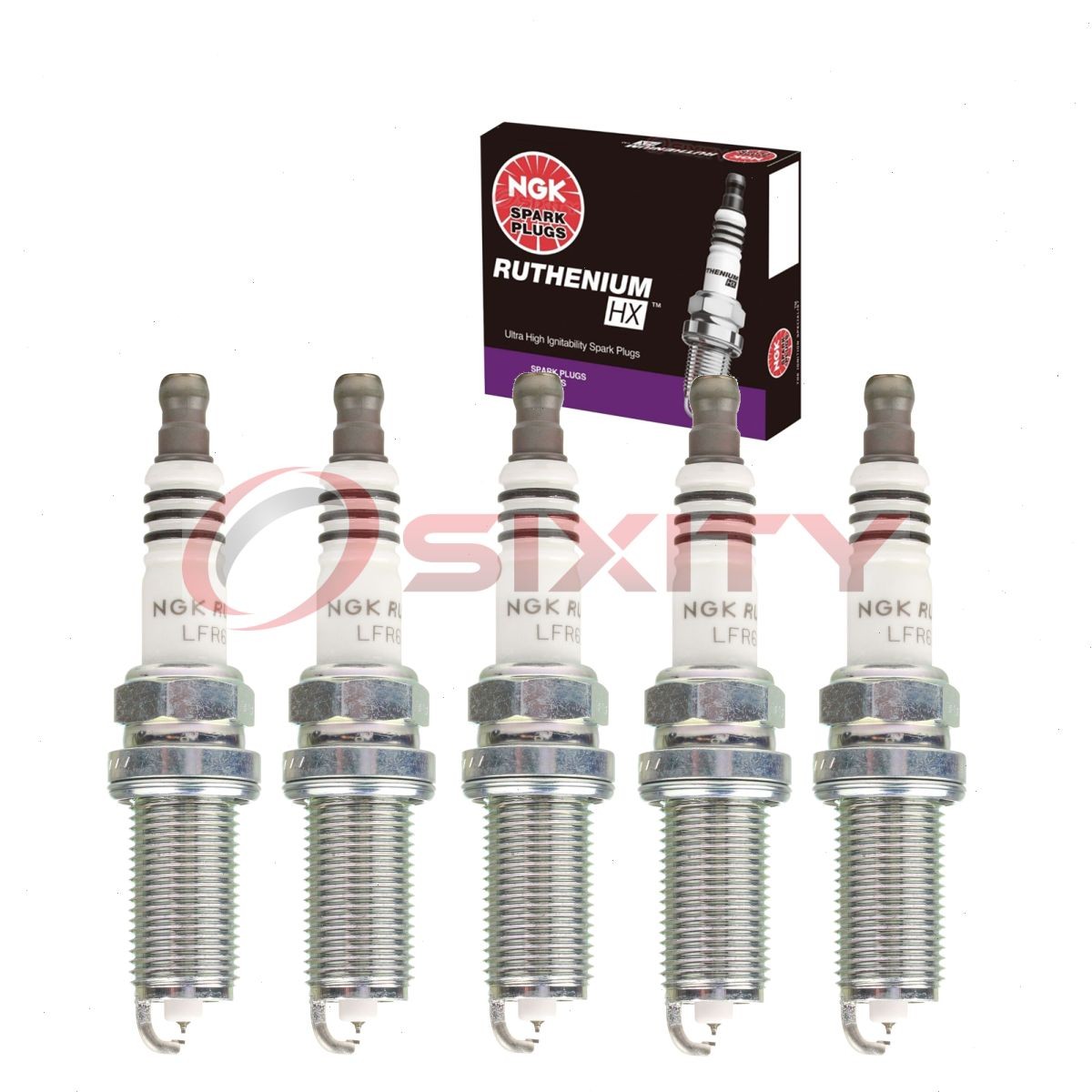 5 pcs NGK Ruthenium HX Spark Plugs for 2007-2013 Volvo C30 2.5L L5 - Engine js