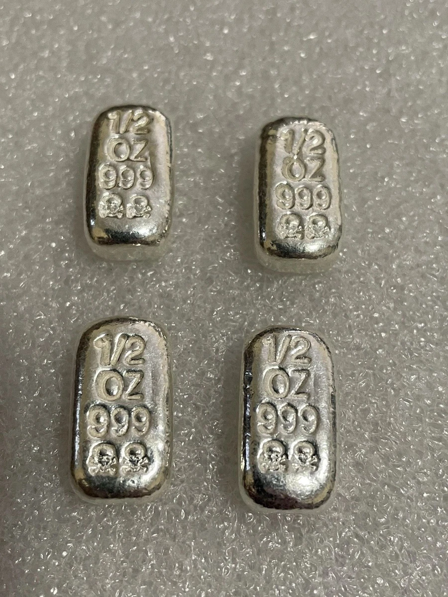 Bar .999 Fineness Silver Bullion Rounds 1/2 oz Precious Metal