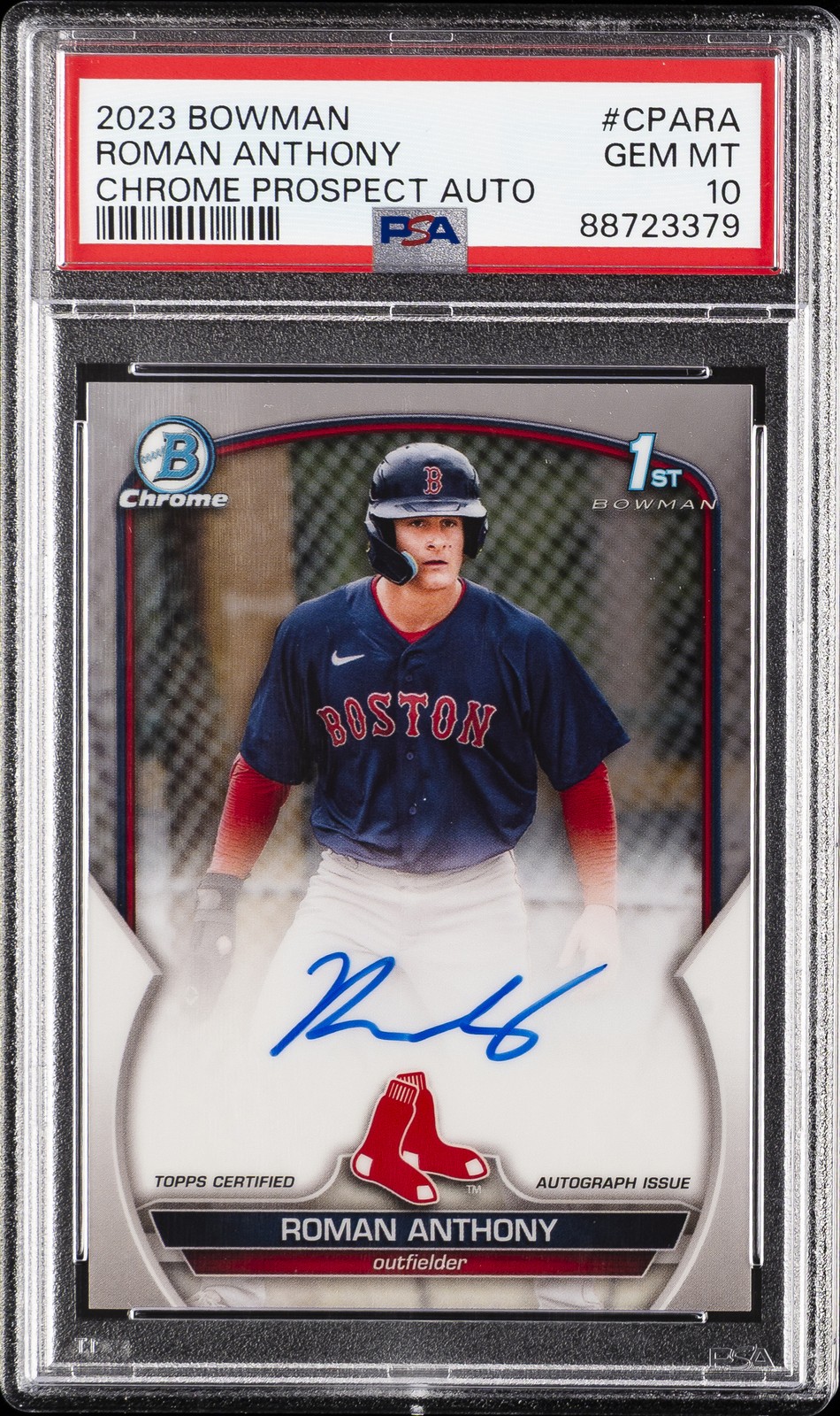 2023 BOWMAN CHROME PROSPECT AUTO #CPARA ROMAN ANTHONY PSA 10 AUTO