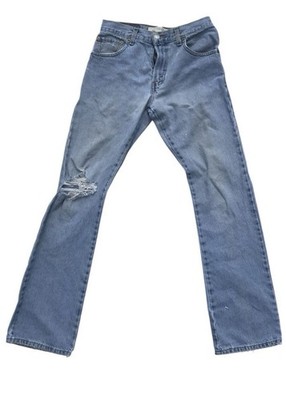 Vintage Levi's 517 Boot Cut Jeans 28x32 Light Wash Distressed Knee