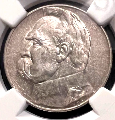 Poland 5 Zlotych 1935 MW  NGC AU58 Silver Marshal J. Pilsudski