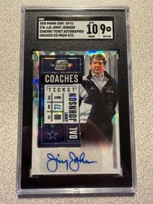 2020 Contenders Optic Jimmy Johnson Coaches Ticket Cracked Ice Auto /22 SGC 10 9