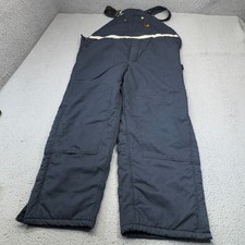 Carhartt FR Bib Overalls Mens 44x30 Navy Blue FR Aramid Double Knee Ankle Zip