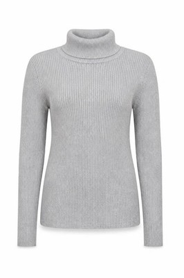 Basic Editions Damen Pullover Pulli Größe S Grau Rollkragen Langarm Freizeit