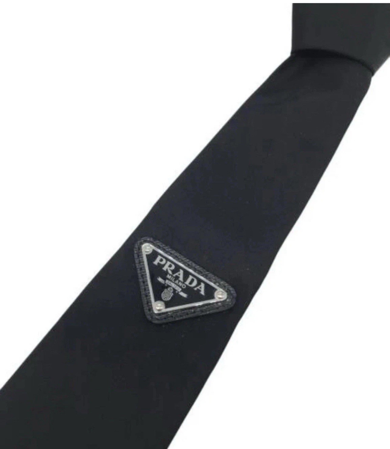 Black Men's Prada Re Nylon TieTriangle Logo With Box