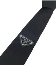 Black Men's Prada Re Nylon TieTriangle Logo With Box