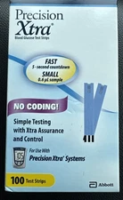 100 Precision Xtra Blood Glucose Test Strips Sealed NEW box Exp 2026