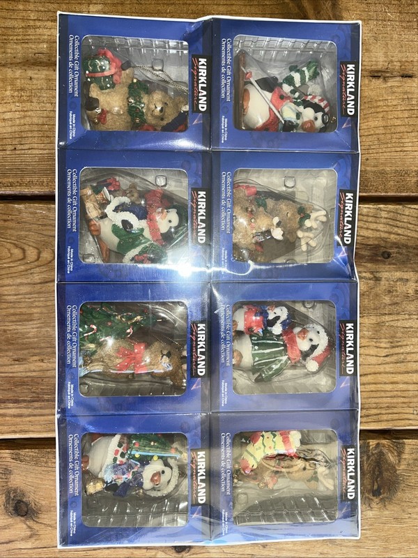 Vintage Kirkland Ornament Set , Reindeer & Penguins, UNOPENED In Plastic