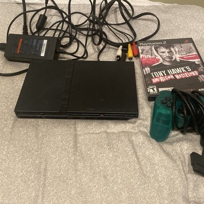 Sony PlayStation 2 PS2 Slim (SCPH-70012)  w/ Cables, 1 Controller, 2 Games