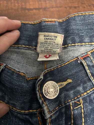 Herren True Religion Jorts Jeansshorts Distressed Gr. 38 Vintage bestickt - Bild 6 von 7