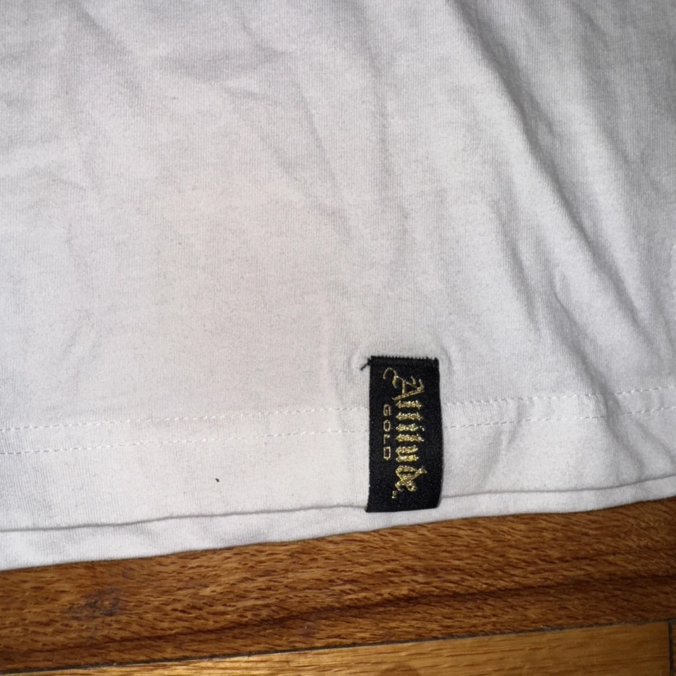 Camiseta Y2K ATTITUDE GOLD Calavera Alas Estrás L/S XXL CUELLO EN V ESTILO AFLICCIÓN Foto 2 de 4