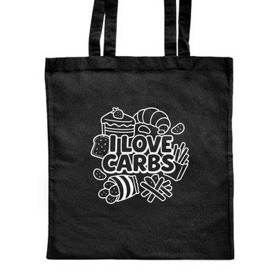 'I Love Carbs Food Design' klassische schwarze Einkaufstasche Shopper Tasche (ZB00026421)