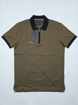 Tommy Hilfiger Men's Classic Fit Signature Quarter Zip Short Sleeve Polo