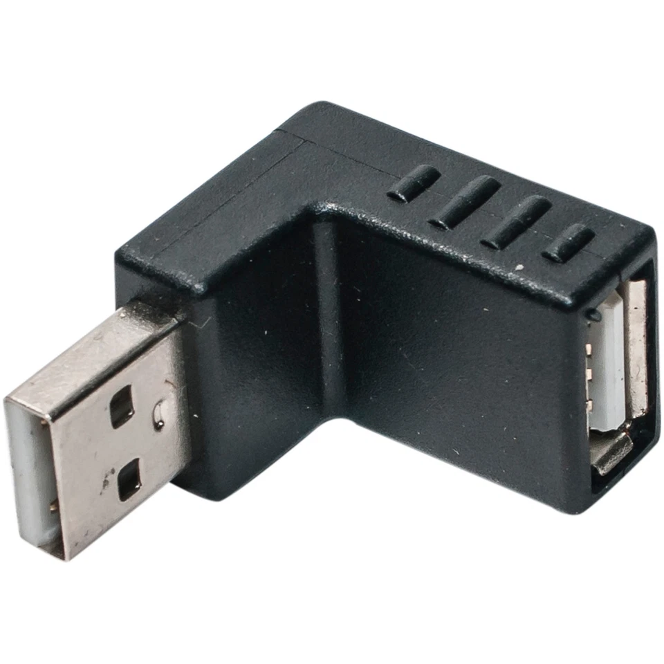 (5 Pack) Right Angle USB Male to Up Facing Female Adapter Connector 5x - Image 2 of 3