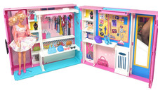 BARBIE Pink Folding Dream Closet Case w/accessories