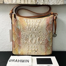 Brahmin KATIE Crossbody SCALLOP BONDI W/Leather Eye Medallions NWT GORGEOUS