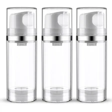 Cosywell Airless Pump Dispenser Bottles 3 Pack 3.4oz/100ml Empty Moisturizer ...