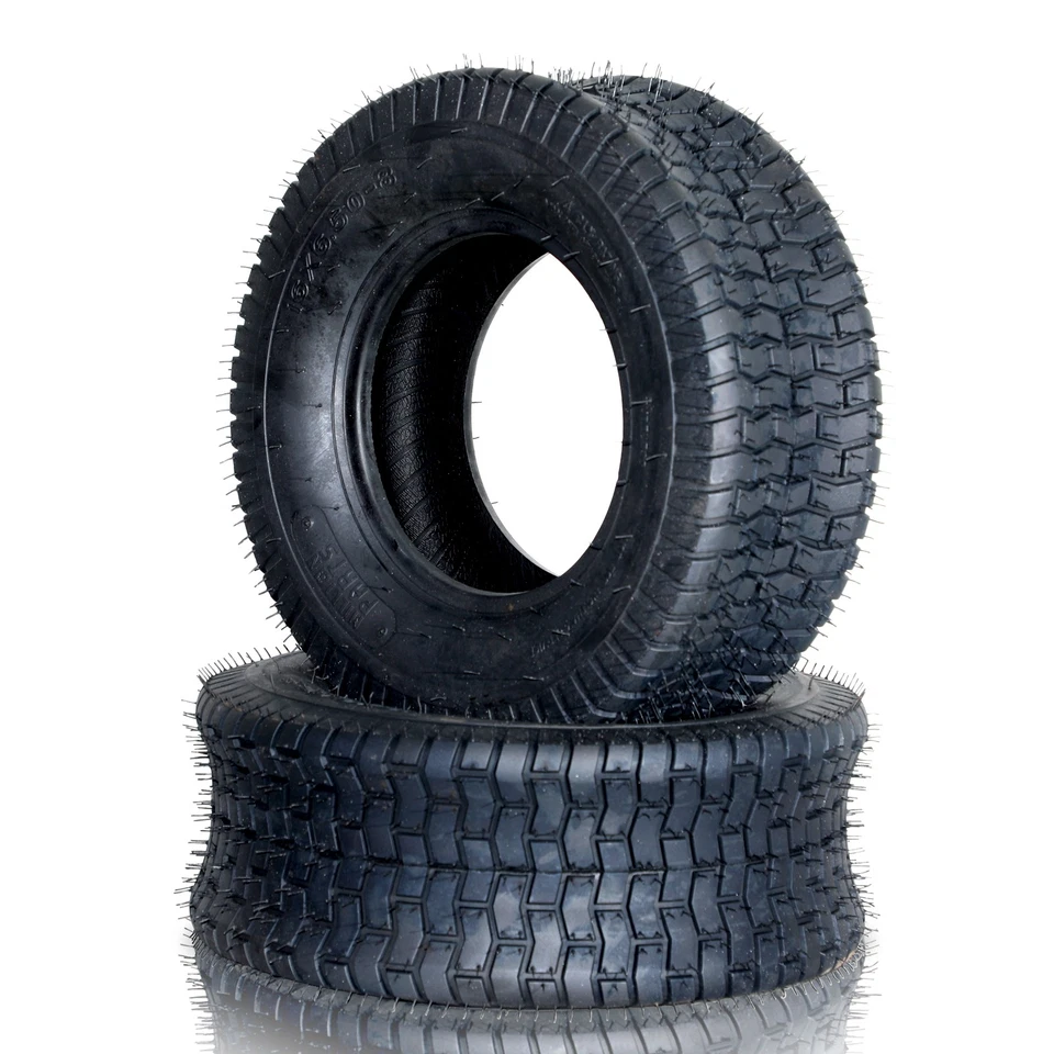 Set of 2 16x6.50-8 Lawn & Garden Mower Turf Tires 2 Ply 16x6.50x8 16x6.5-8