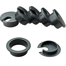 Desk Grommet 1-3/8 Inch Plastic Wire Cord Cable Grommets Hole Cover Black 6Pcs
