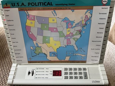 Vintage GeoSafari Electronic Learning Game EI 8700 Tested Works 9 Cards(2 Sided)