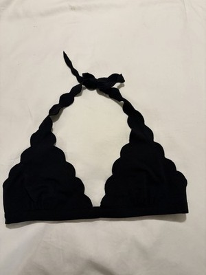 Marysia Black Scalloped Halter Bikini Size L