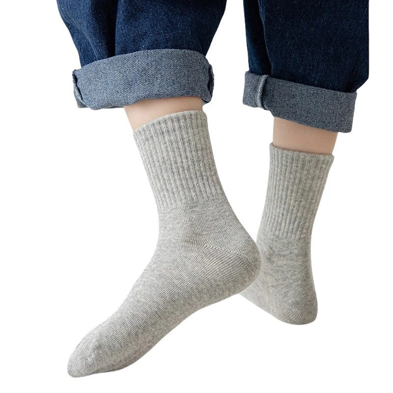 12 pares de calcetines cortos de tubo medio de algodón liso para estudiantes escolares niños niñas Foto 2 de 4