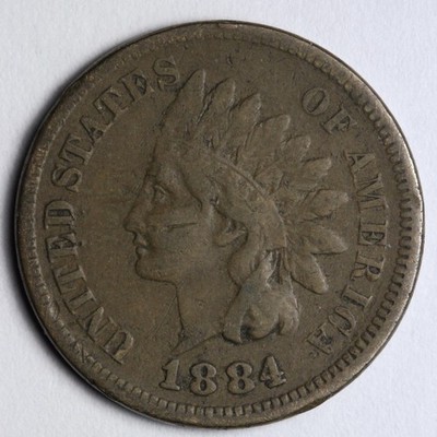 1884 Indian Head Cent Penny VF E127 DGM