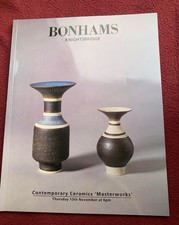 Bonhams Auction catalogue: Contemporary Ceramics ‘masterworks’
