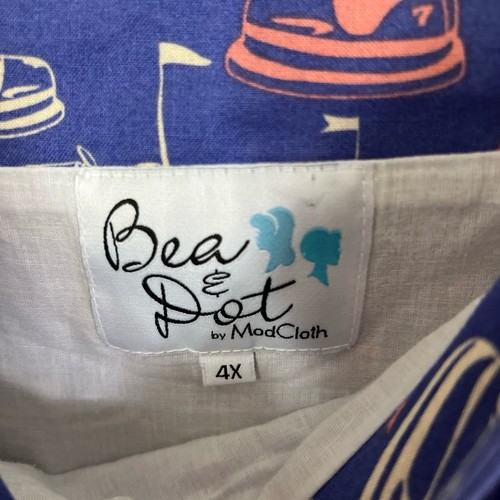 Bea & Dot by ModCloth Womens Size 4X Purple Bumper Car Swing Dress Retro Novelty - Picture 5 of 5