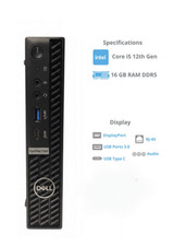 Dell OptiPlex 7000 Micro i5-12th, 16GB RAM DDR5, 128 GB SSD Win 11 Pro WiFi BT