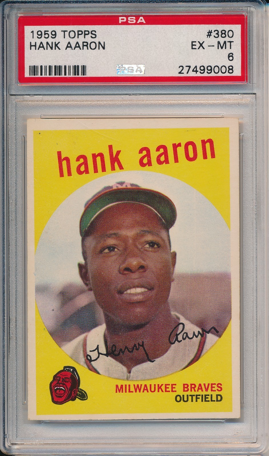 1959 Topps #380 Hank Aaron PSA 6