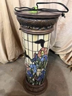HTF Vintage TIFFANY “Stained Glass” 27” Pedestal Lamp Flowers And Butterflies.