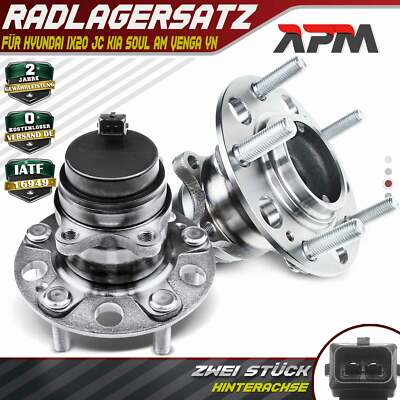 2x Radnabe Radlagersatz Hinten mit ABS-Sensor für Hyundai iX20 JC KIA Soul Venga