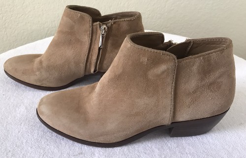 Sam Edelman Petty Womens Size 6.5M Suede Ankle Boots Tan Side Zip Heeled Booties - Picture 2 of 7