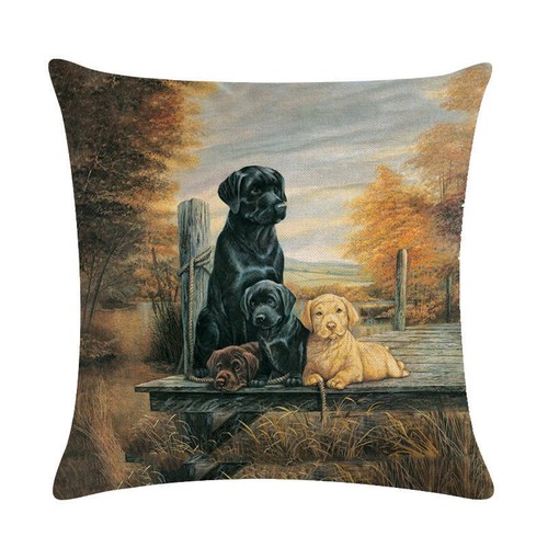 Black Labrador Retriever Cushion Cover Lab Dog Puppy Baby Dog Gifts Decor Animal - Picture 17 of 27