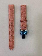 CINTURINO OROLOGIO PELLE ROSA " CHRONOTECH" ANSA CURVA 14 MM -NUOVO