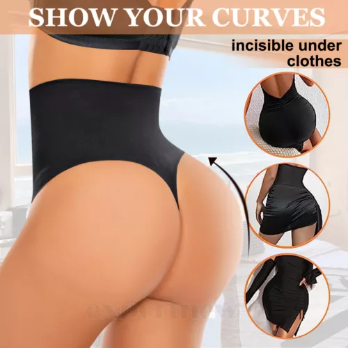 Women Body Shaper Thong G String High Waist Tummy Control Invisible Shapewear AU - Picture 5 of 32