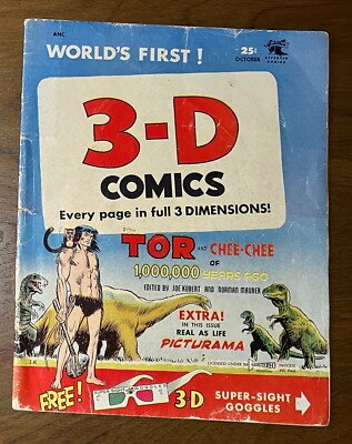 World's First 3-D COMICS St John's Golden Age Joe Kubert Tor no glasses g/vg
