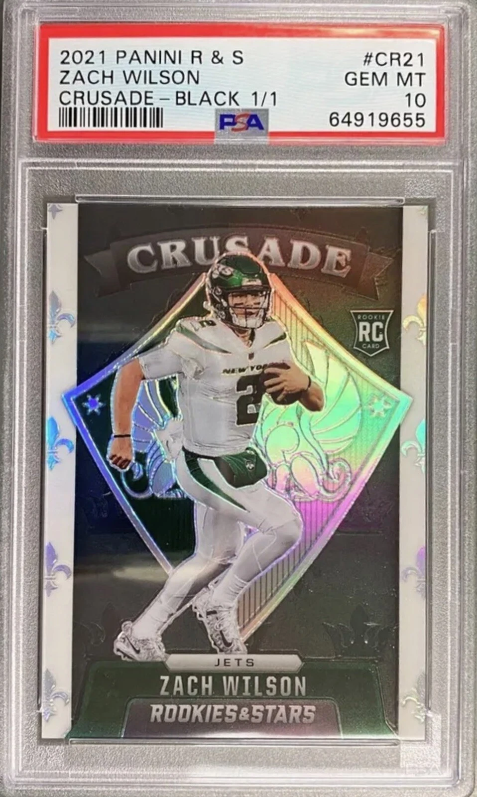 Zach Wilson Panini Rookies & Stars Crusade #CR21 Black 1/1