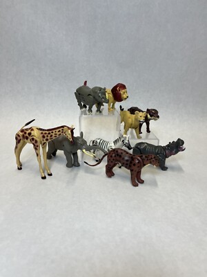 Jointed Jungle Animals Zoo Tiger Lion Rhino Hippo Zebra Elephant Giraffe - READ