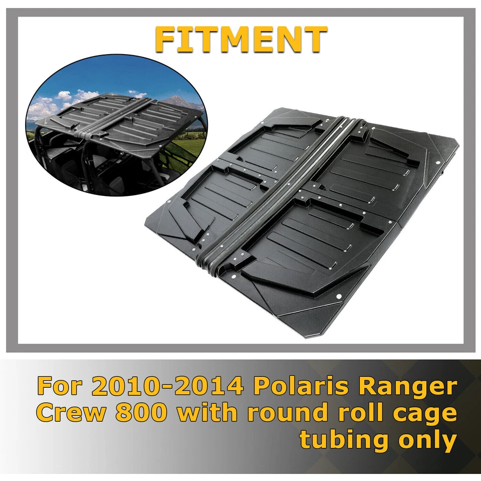 4 Pieces Roof Hard Top ABS Black For Polaris ranger 570 crew full size - Image 3 of 4